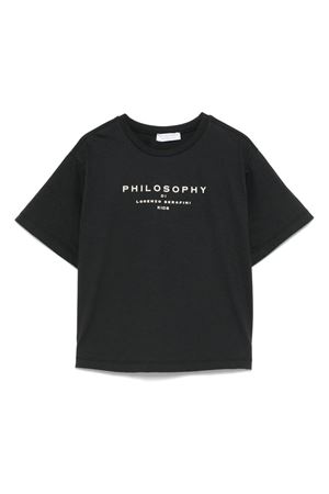black cotton tshirt PHILOSOPHY KIDS | I1E6055203P050
